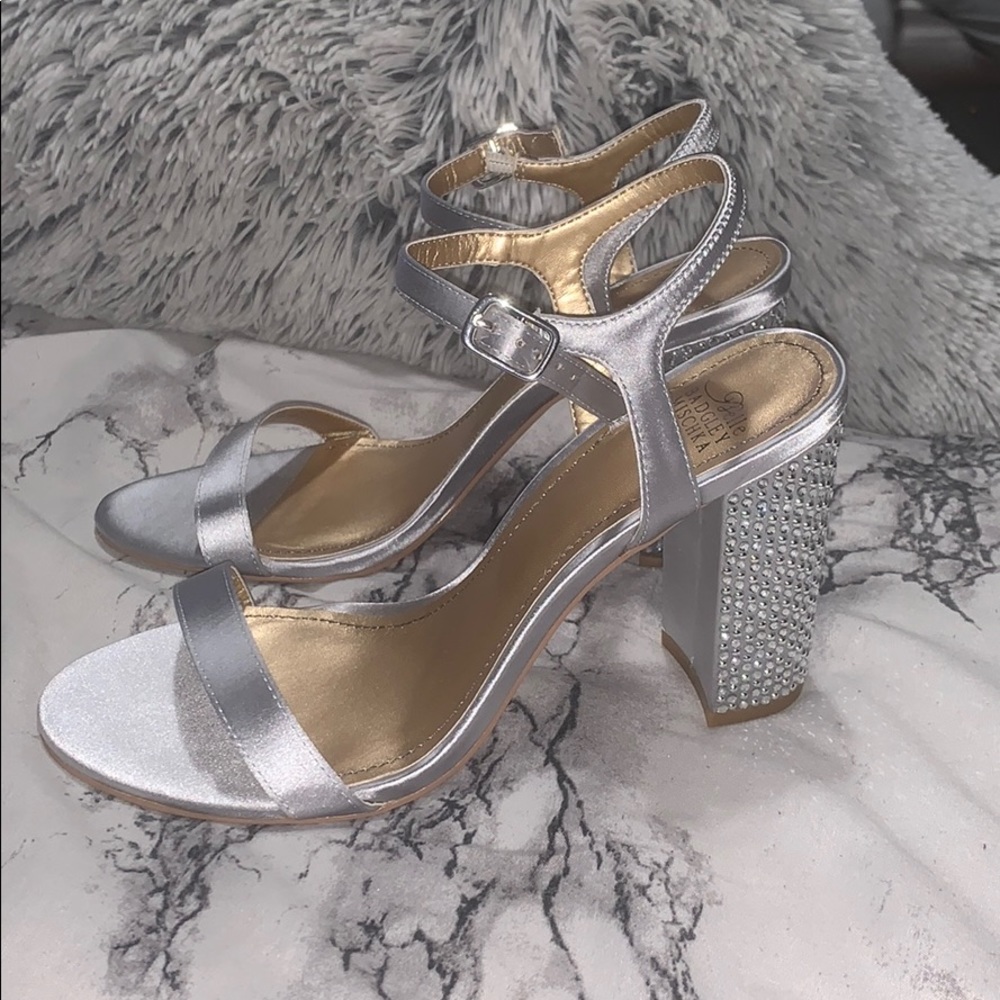 Badgley Mischka diamond block heels